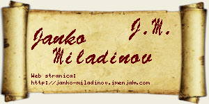 Janko Miladinov vizit kartica